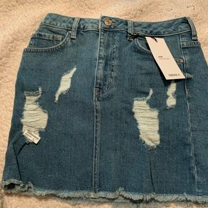 Light blue denim skirt